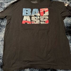 Grunt Style Black Tee with Patriotic Graphic